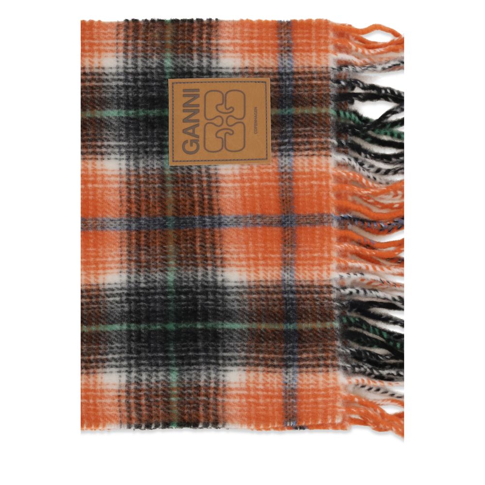 Ganni Orange Wool Foulard