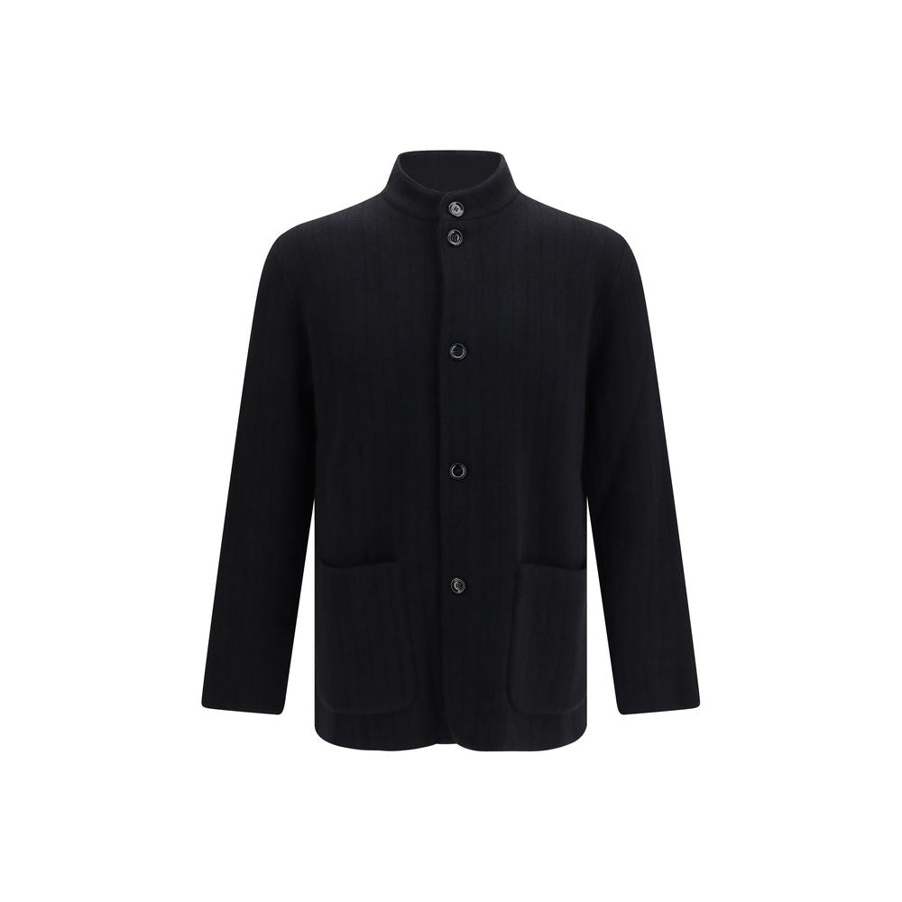 Lardini Black Wool Full-Length Jacket