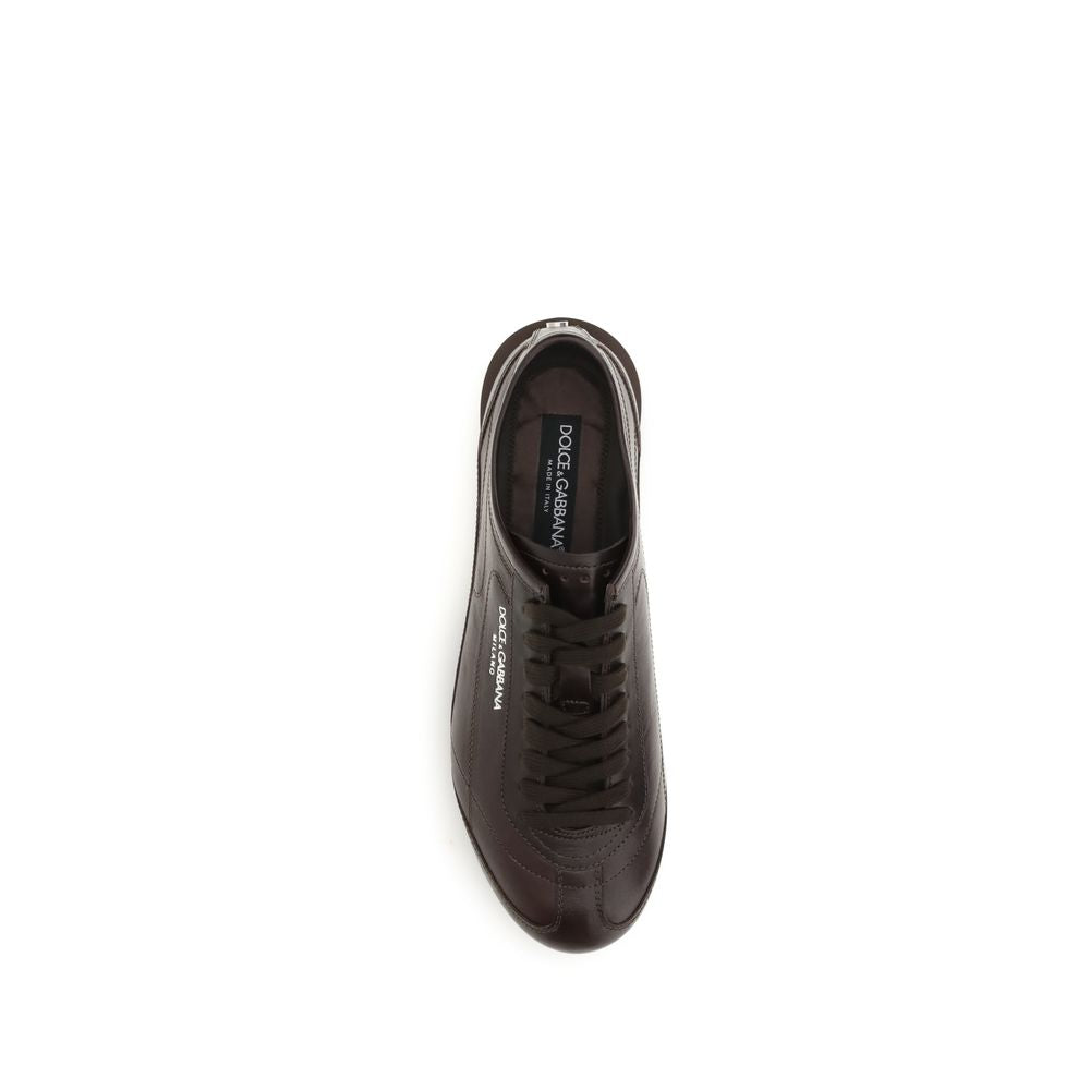 Dolce & Gabbana Brown Leather Low Top Sneakers