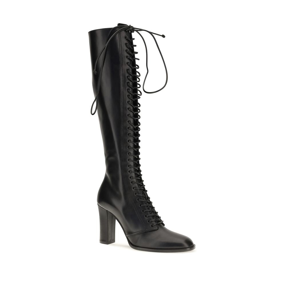 Dolce & Gabbana Black Lace-Up Boots