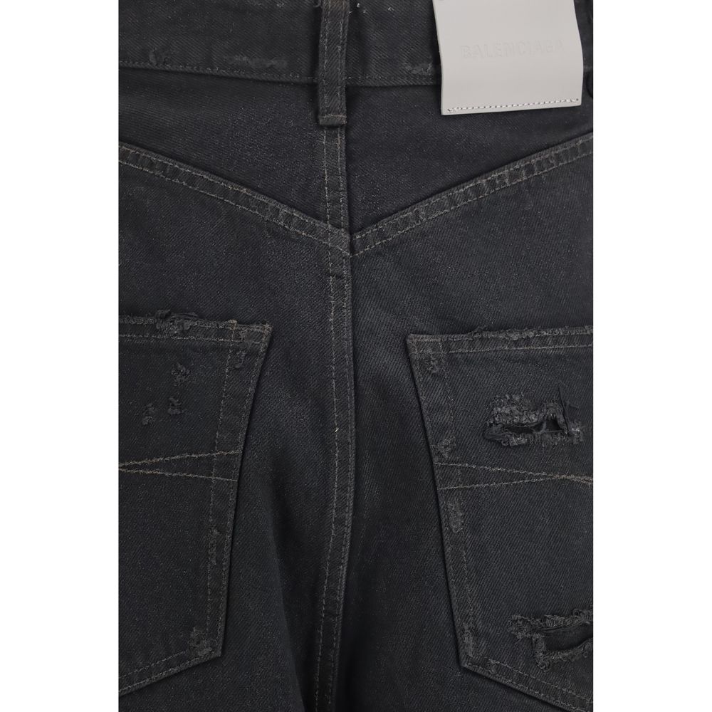Balenciaga Black Cotton Casual Pants