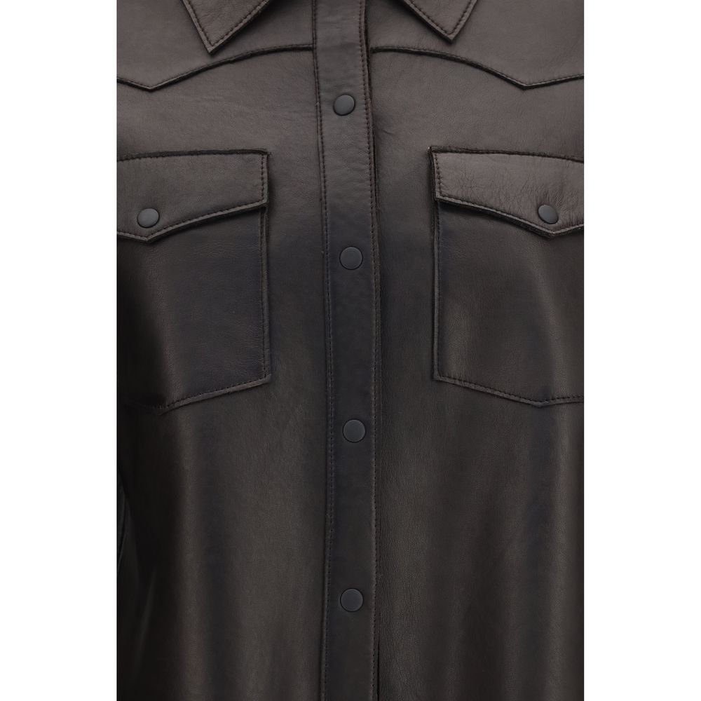P.A.R.O.S.H. Black Leather Leather Jacket