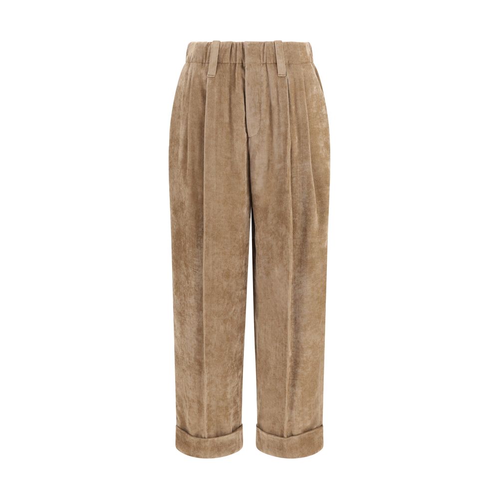 Brunello Cucinelli Brown Viscose Casual Pants