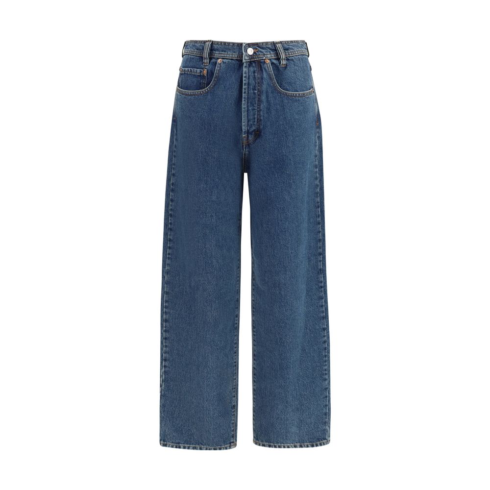 Magliano Blue Cotton Relaxed Fit Jeans