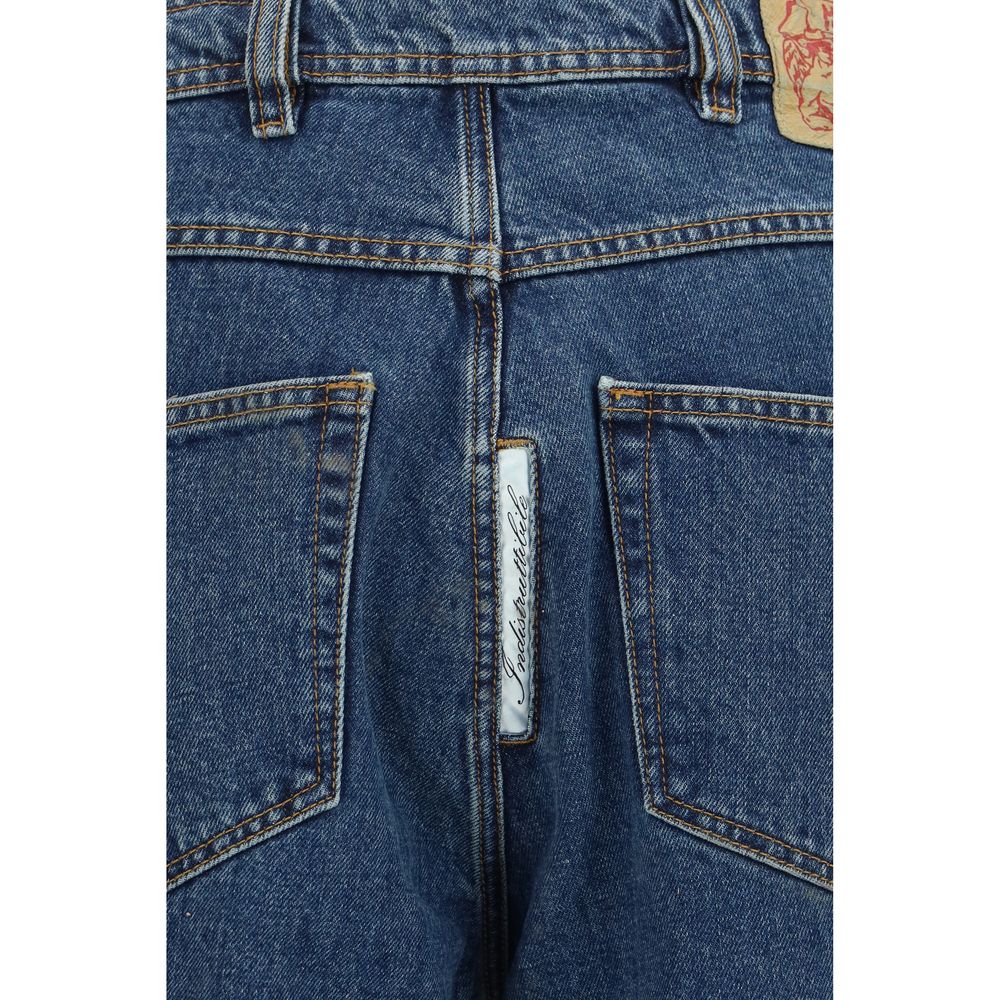 Magliano Blue Cotton Relaxed Fit Jeans