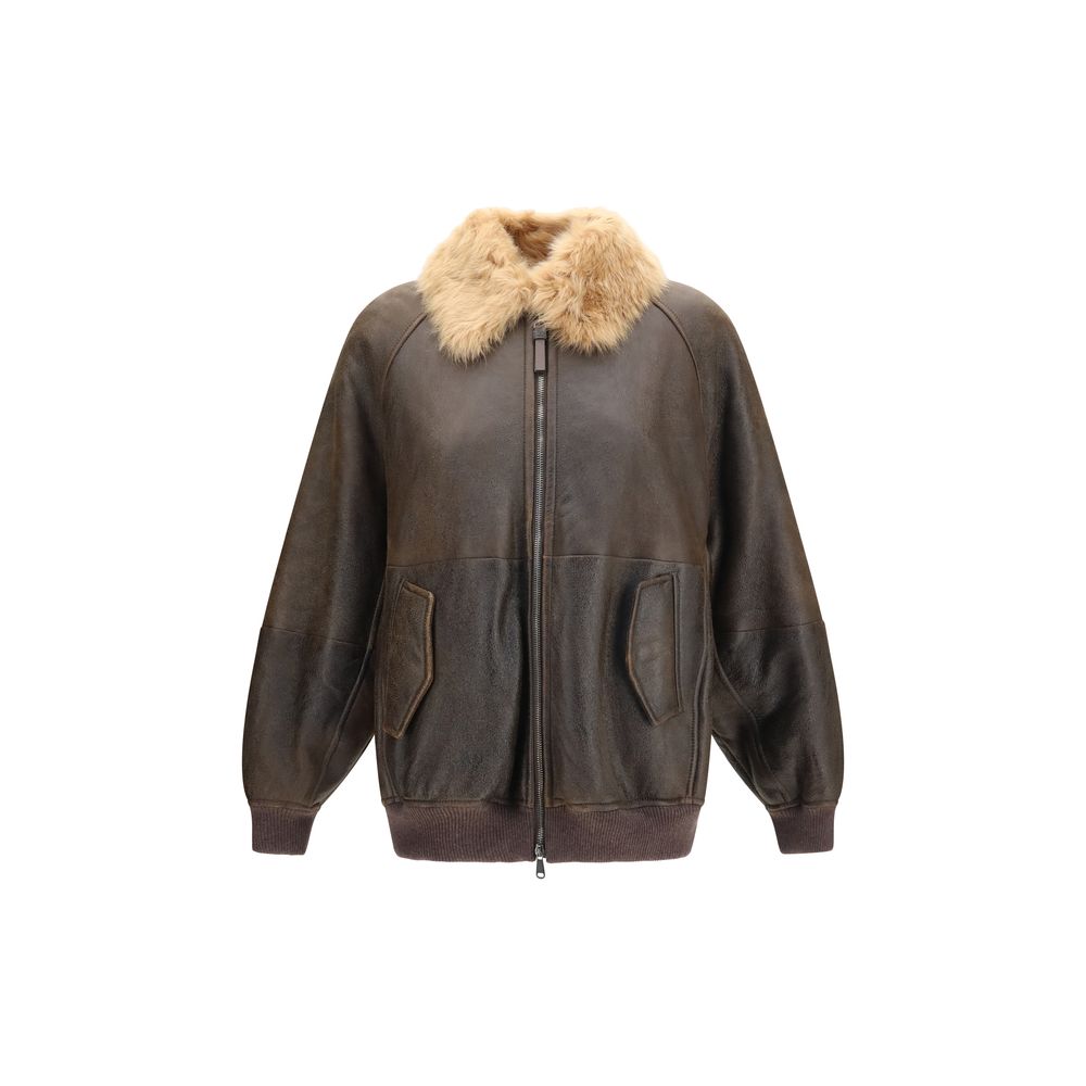 Brunello Cucinelli Brown skin Bomber