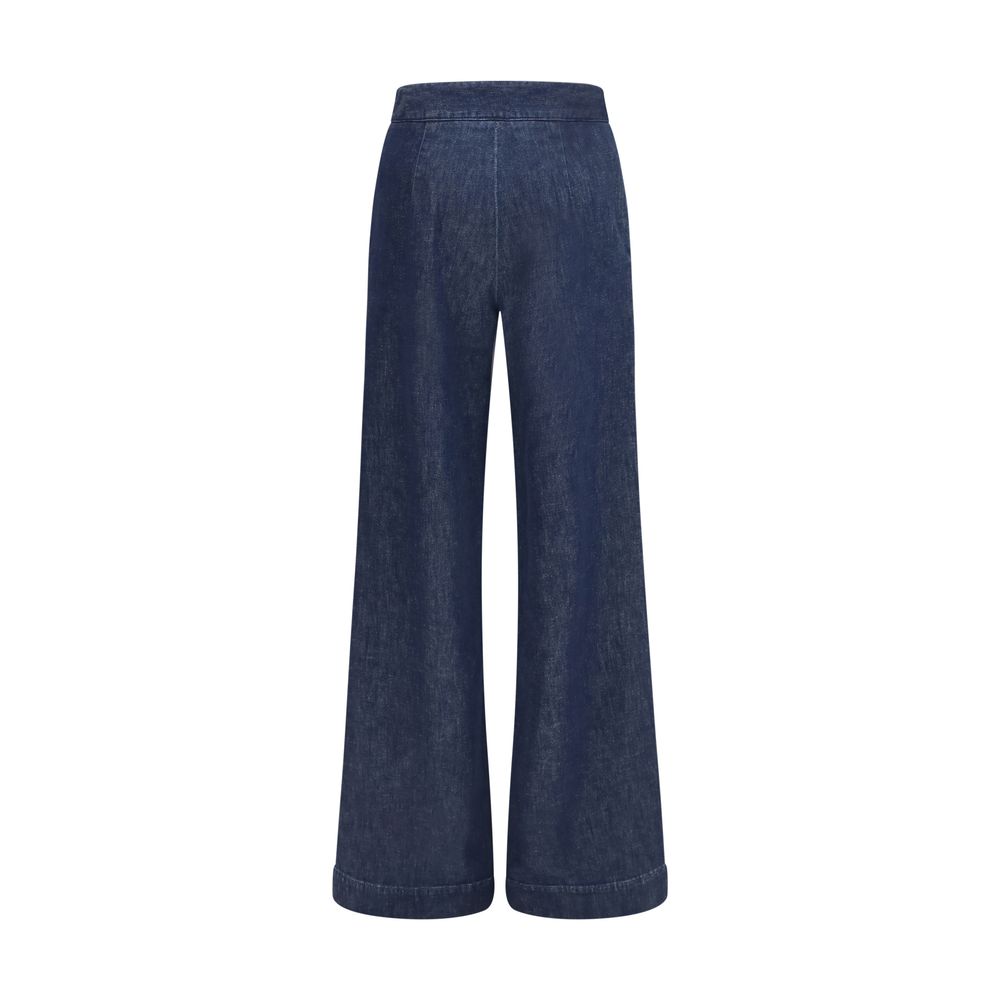 SA SU PHI Blue Cotton Casual Pants