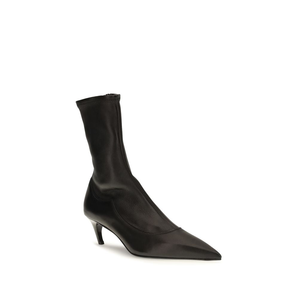Khaite Black Ankle Boots