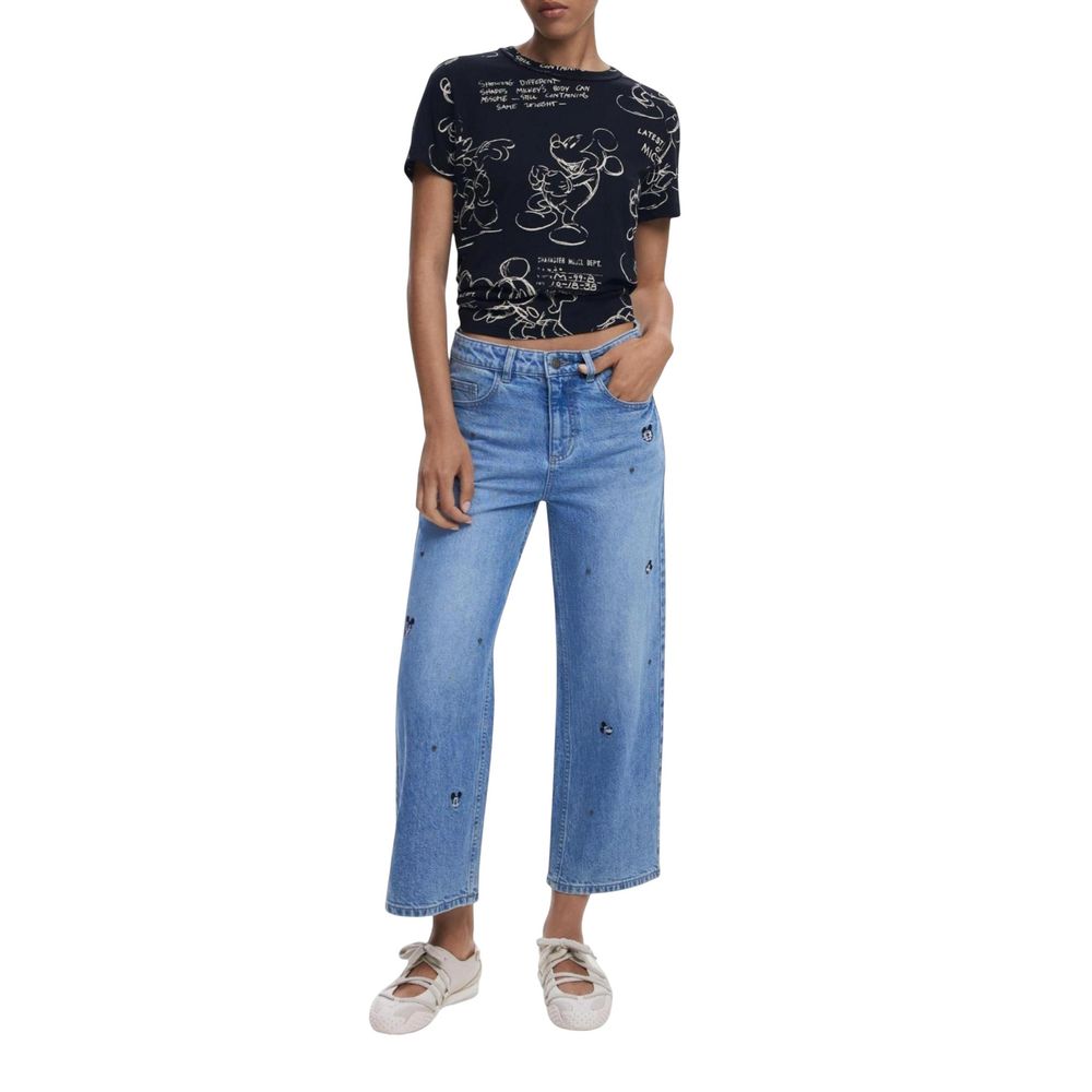 Desigual Gray Cotton T-Shirt