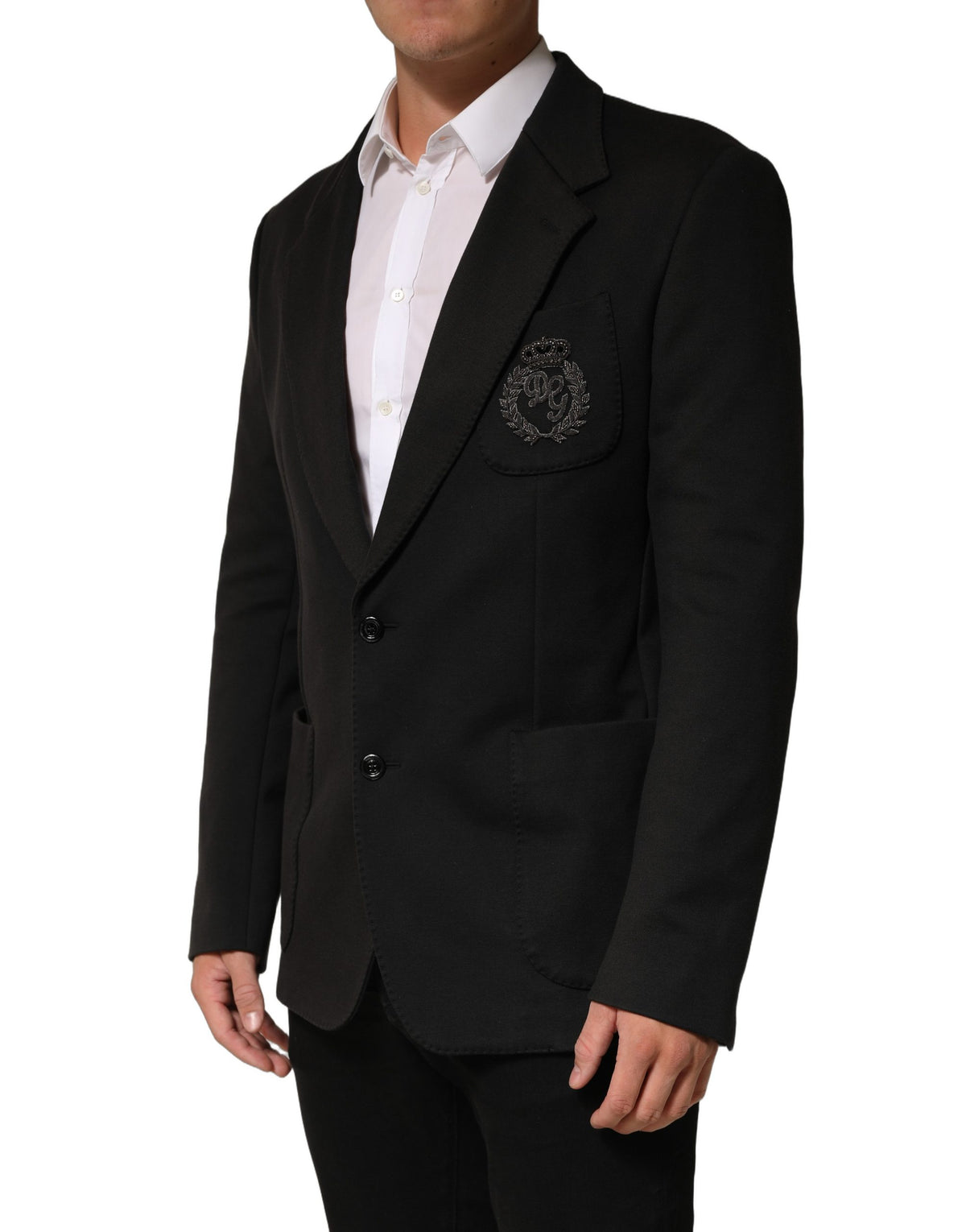 Dolce & Gabbana Black Embroidered Single Breasted Jacket