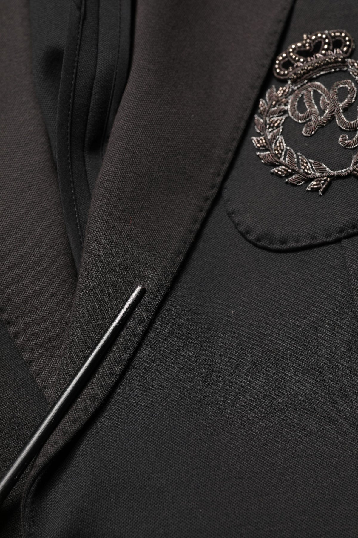 Dolce & Gabbana Black Embroidered Single Breasted Jacket