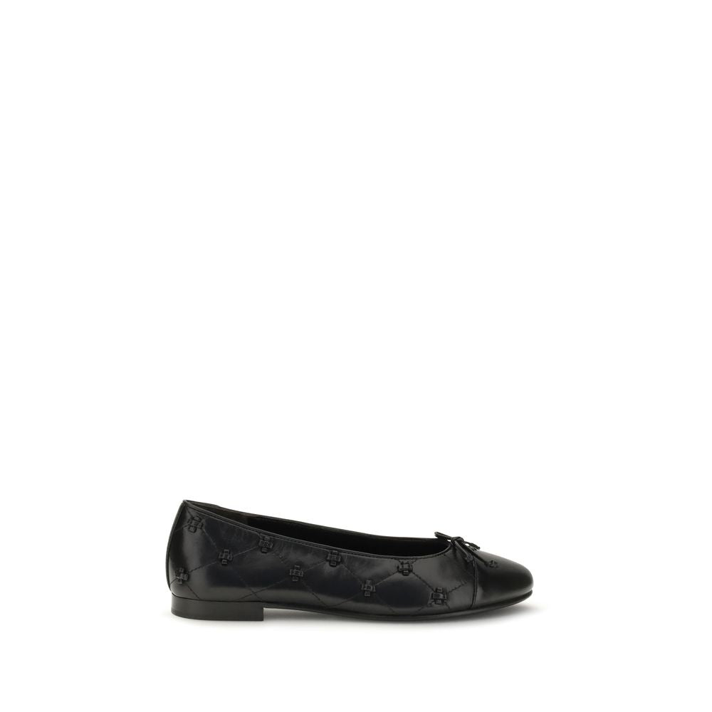 Tory Burch Black Leather Ballet Flats
