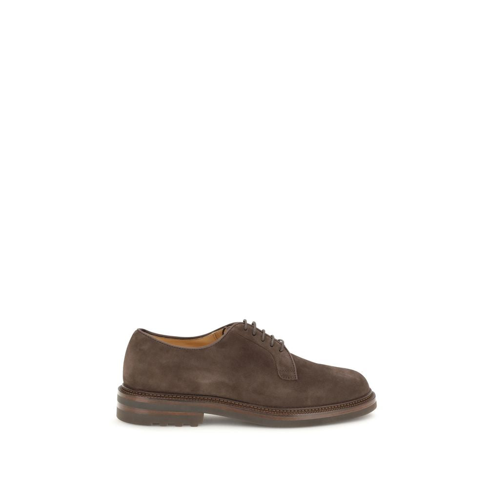 Brunello Cucinelli Brown Leather Oxfords And Derbies