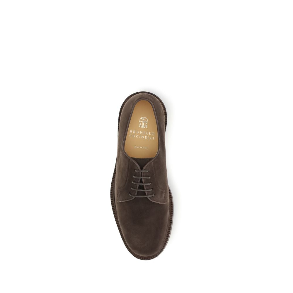 Brunello Cucinelli Brown Leather Oxfords And Derbies