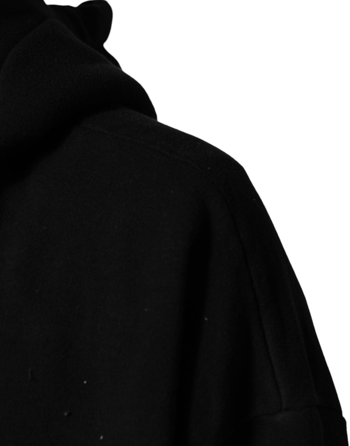 Dolce & Gabbana Black Cotton Printed Men Hooded Sweatshirt Sweater
