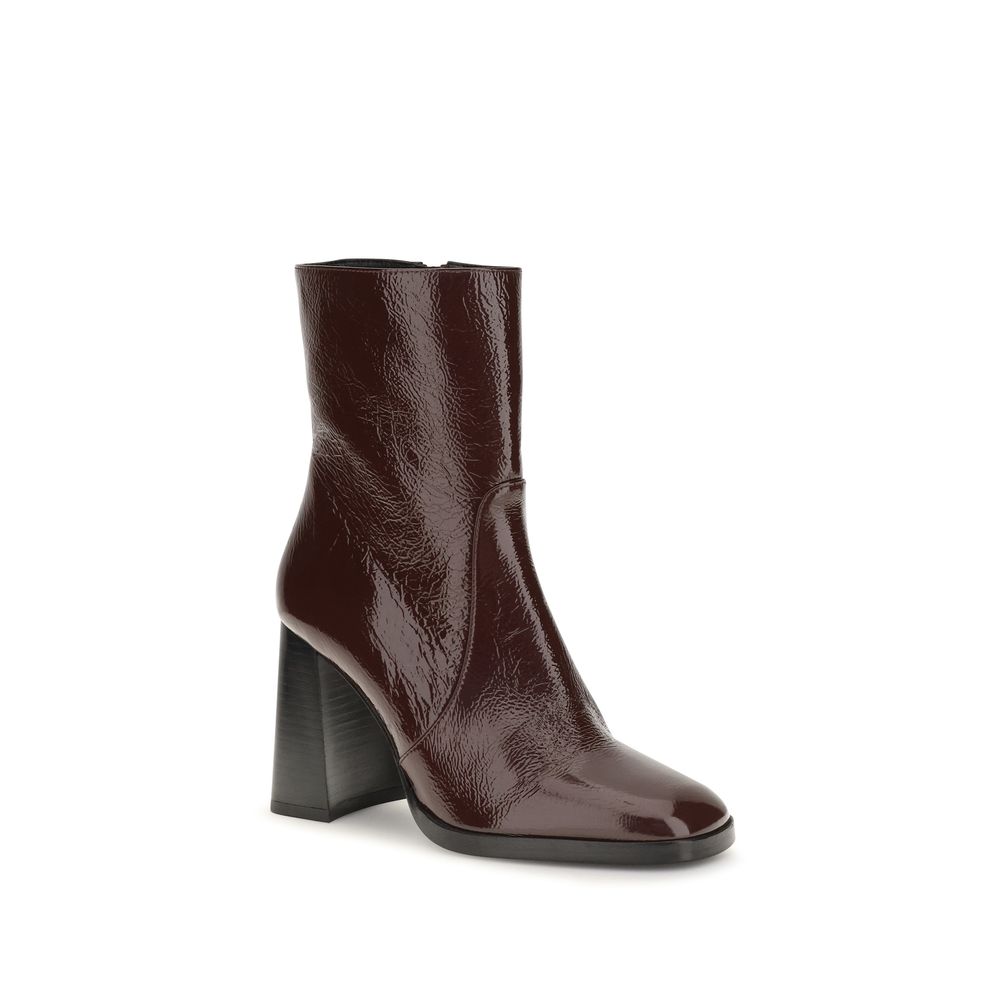 Stuart Weitzman Bordeaux Leather Ankle Boots
