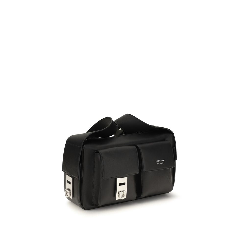 Ferragamo Black Leather Shoulder Bag