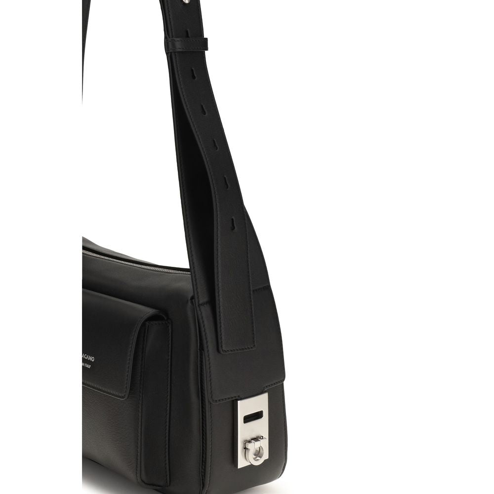 Ferragamo Black Leather Shoulder Bag