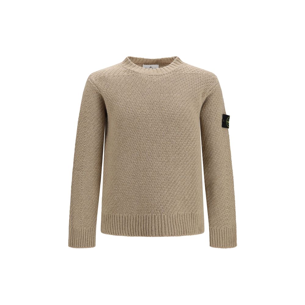 Stone Island Beige Wool Sweatshirt