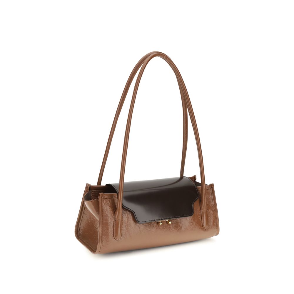 Marni Brown Leather Shoulder Bag