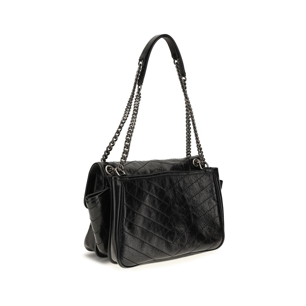 Saint Laurent Black Leather Shoulder Bag