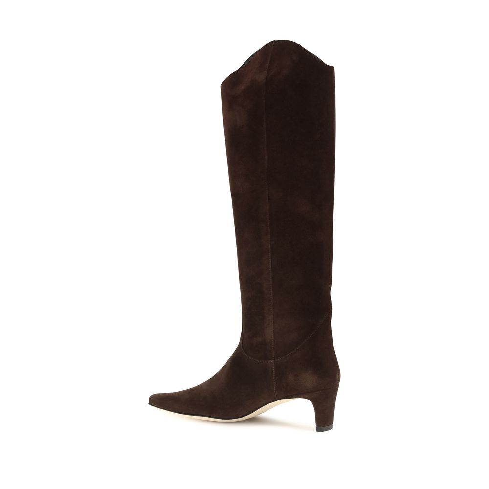 Staud Brown Leather High Heel Boots