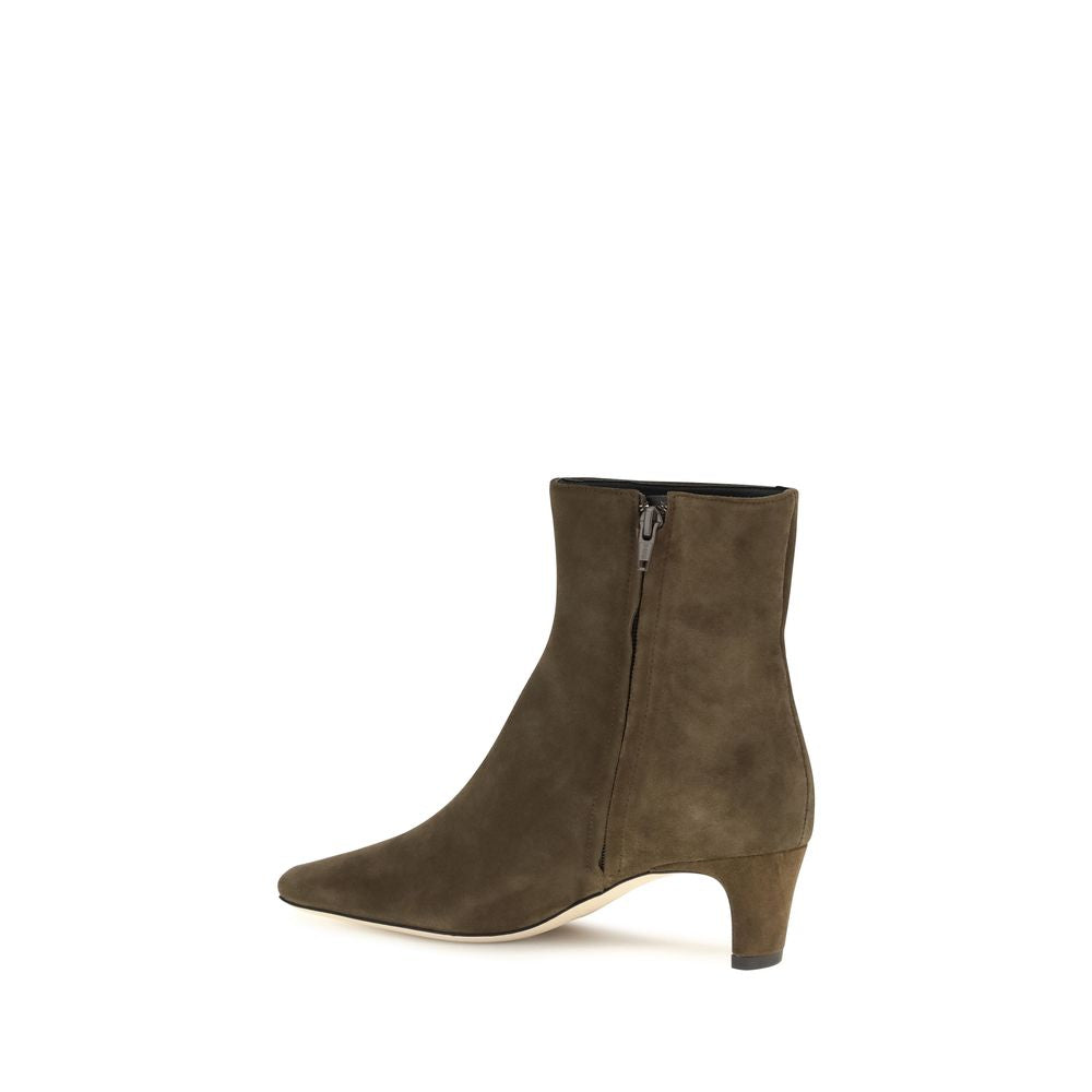 Staud Black Leather Ankle Boots