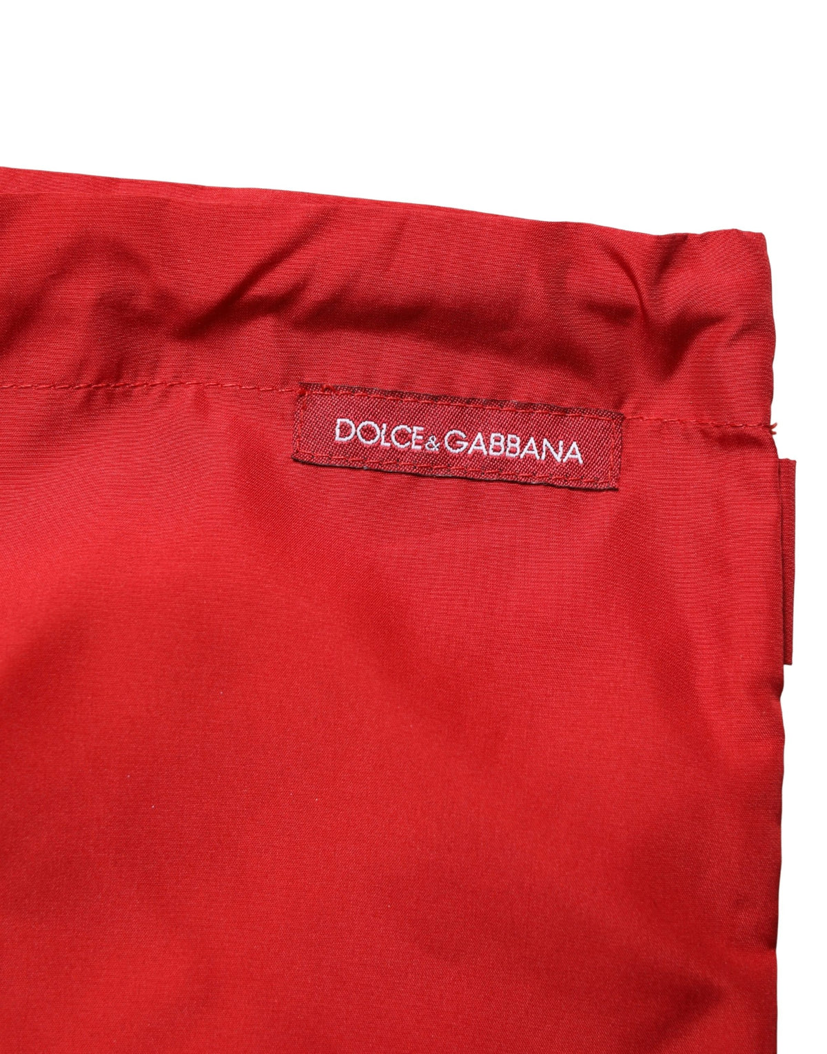 Dolce & Gabbana Red Drawstring Beach Shorts Swimwear