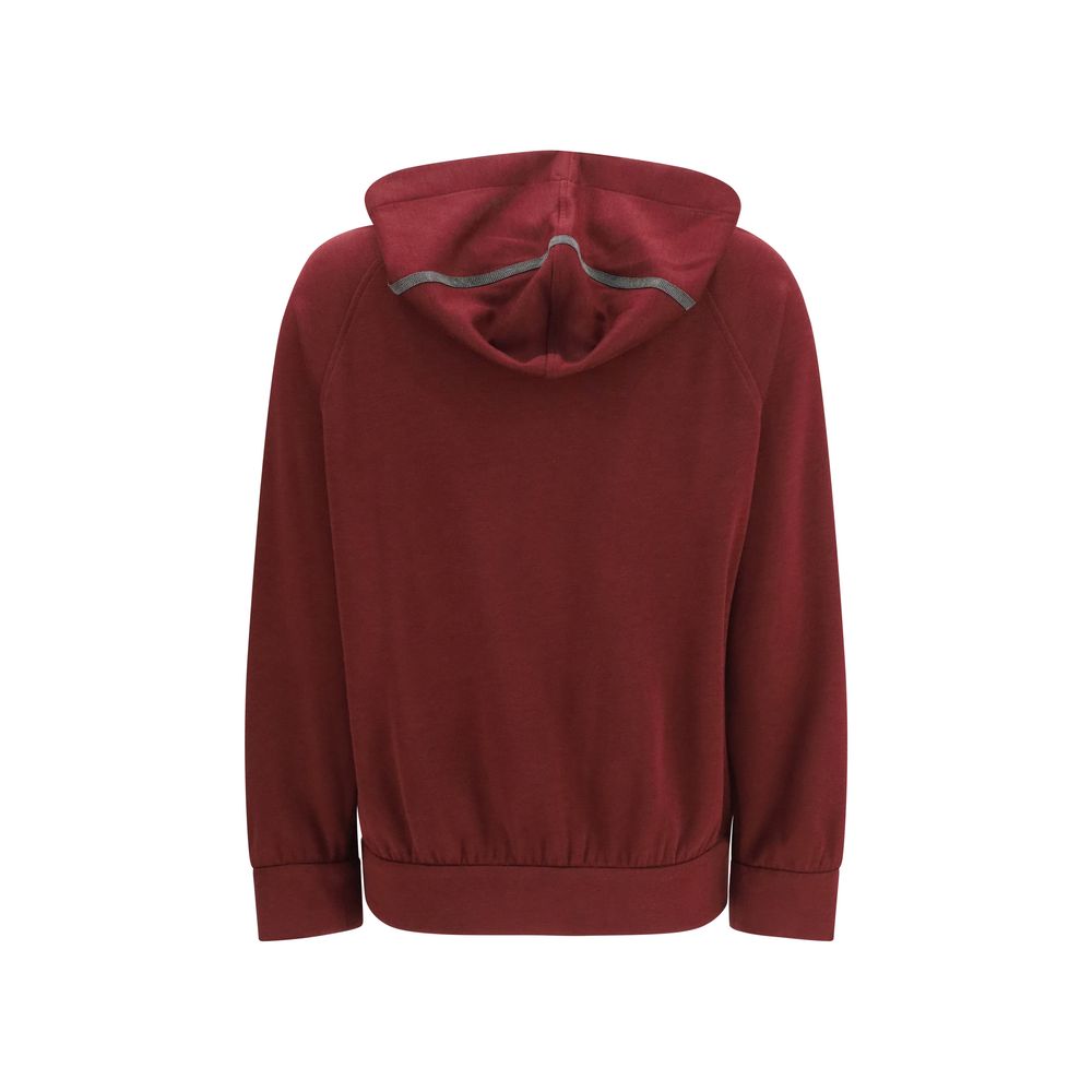 Brunello Cucinelli Burgundy Cotton Sweatshirt