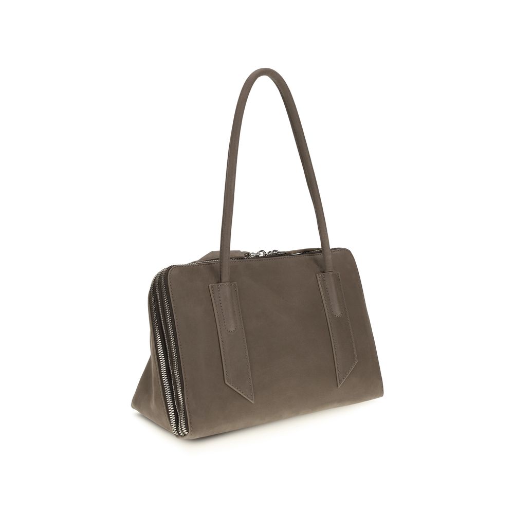 The Attico Gray Leather Shoulder Bag