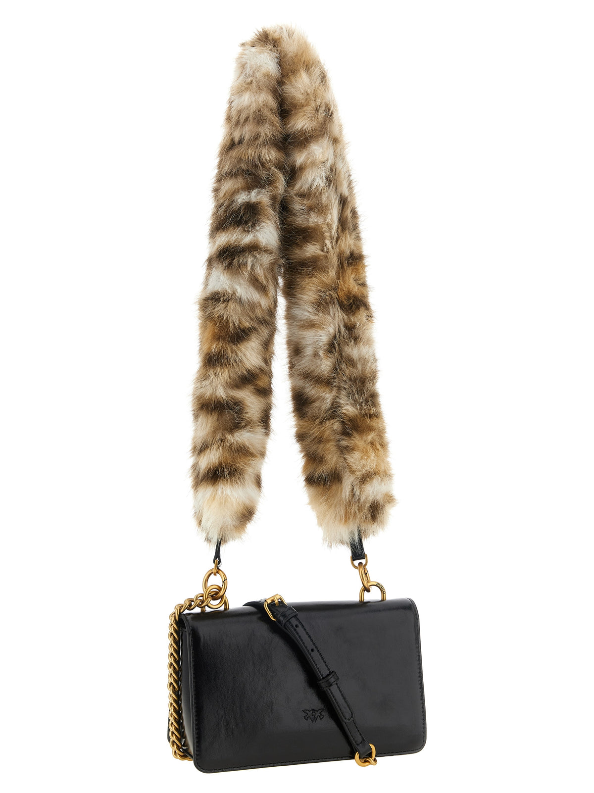 PINKO Black Leather Shoulder Bag