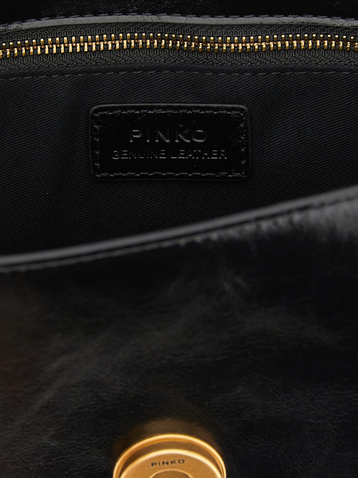 PINKO Black Leather Shoulder Bag