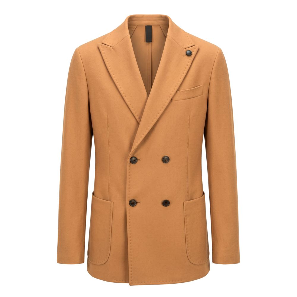 Roberto Pepe Luxury Brown Wool Men Jacket