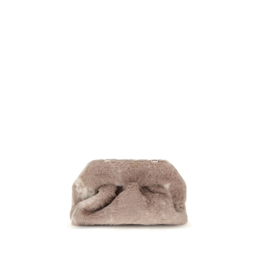 THEMOIRè Beige Faux Fur Clutch Bag