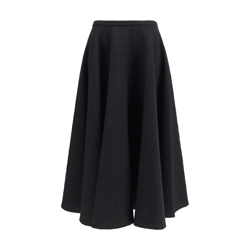 Lardini Black Wool Midi Skirt