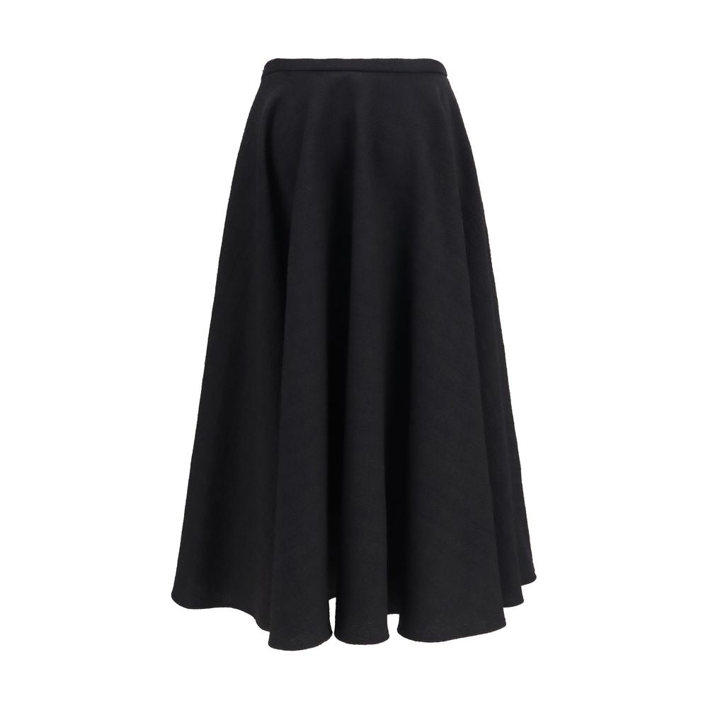 Lardini Black Wool Midi Skirt