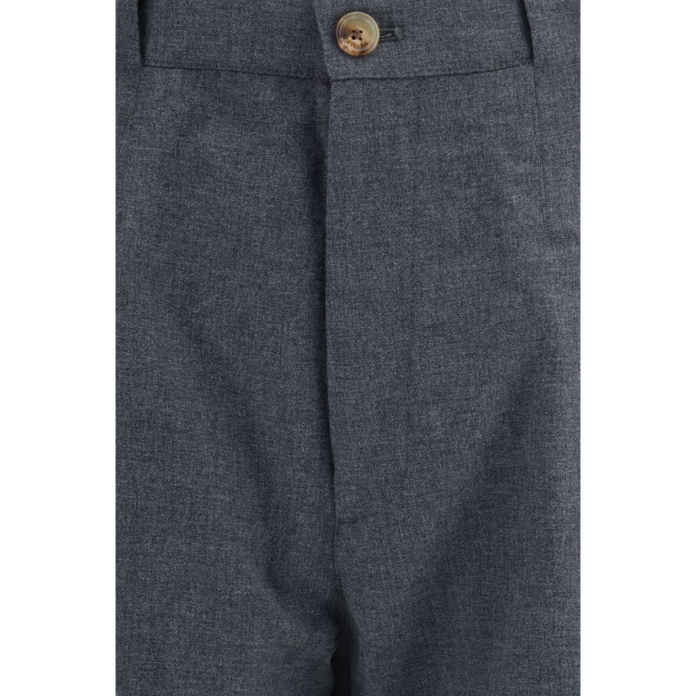 Brunello Cucinelli Gray Wool Dress Pants