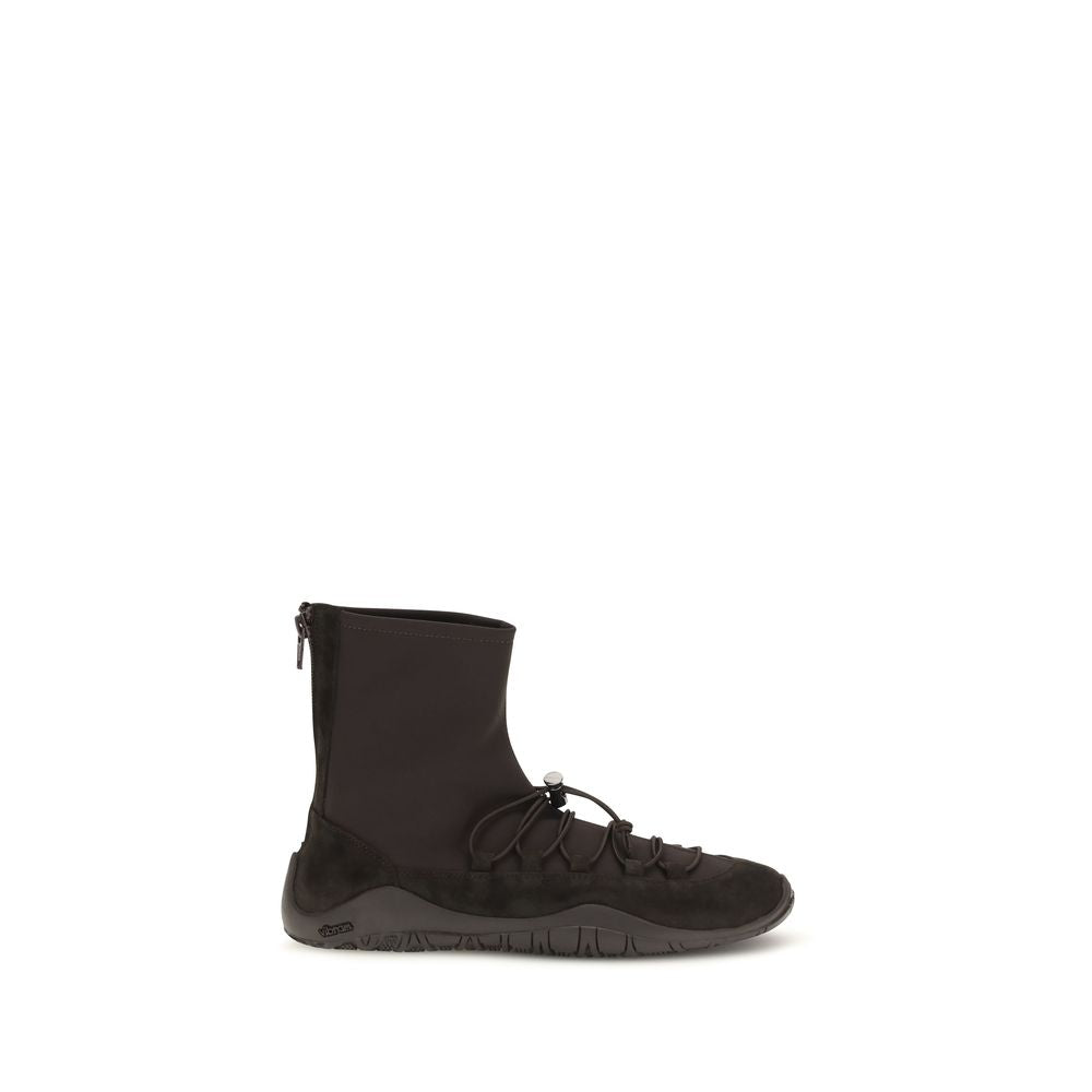 Dear Frances Black Leather Lace-Up Boots