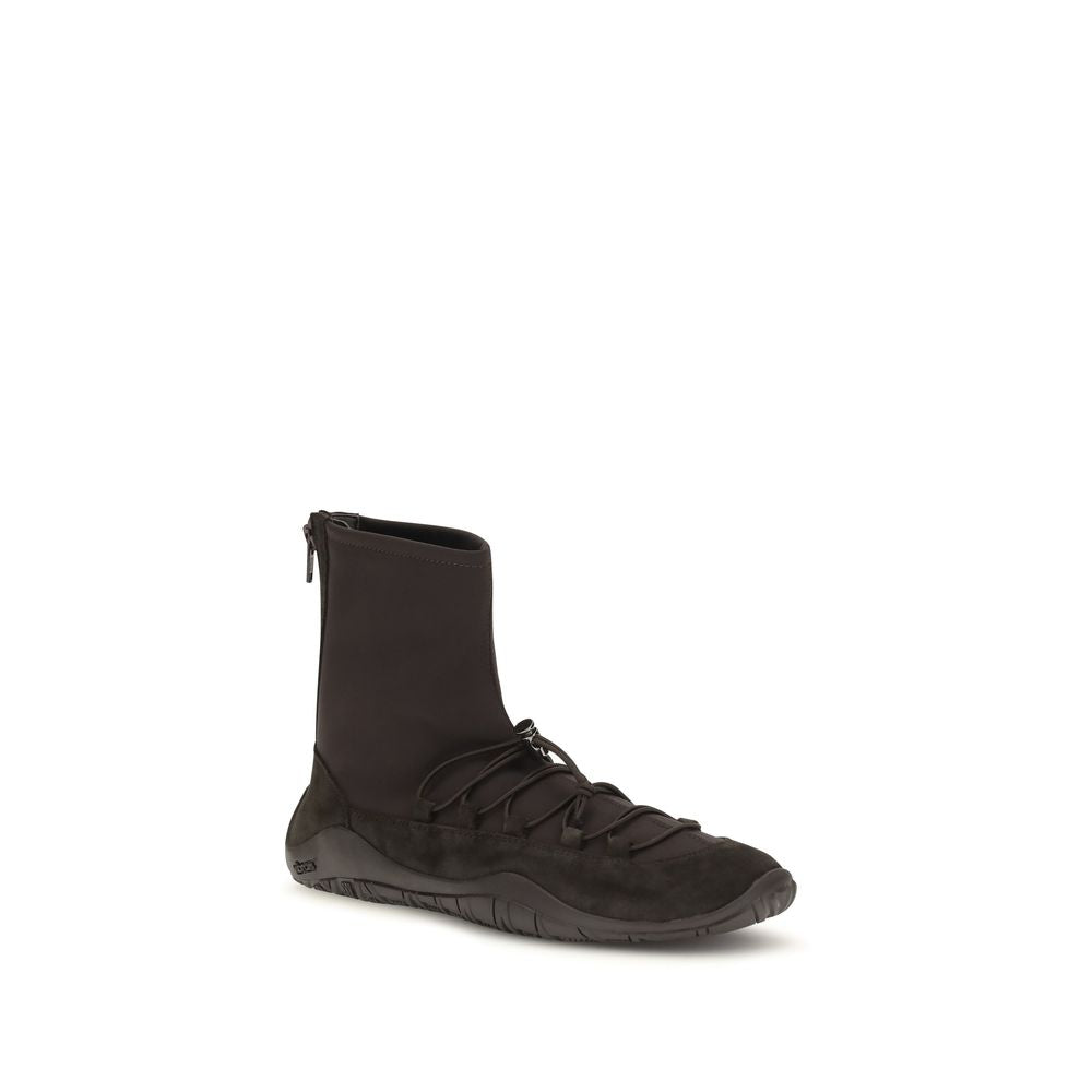 Dear Frances Black Leather Lace-Up Boots