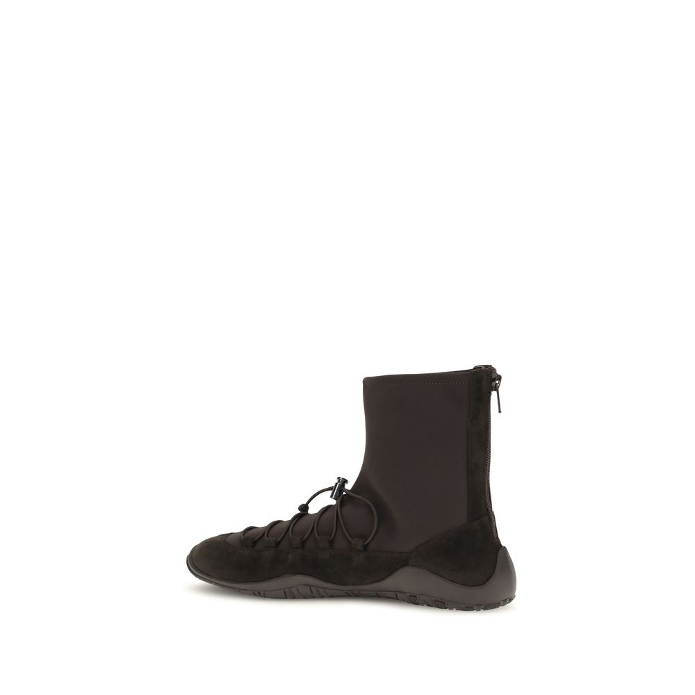 Dear Frances Black Leather Lace-Up Boots