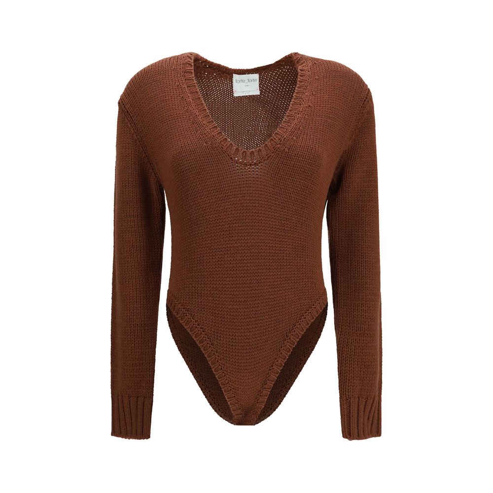 Forte_Forte Brown Wool Bodysuit