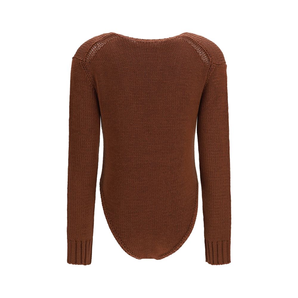 Forte_Forte Brown Wool Bodysuit