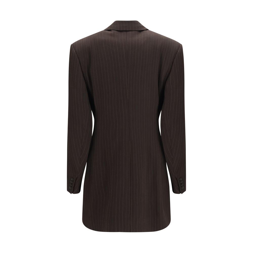 Saint Laurent Brown Wool Full-Length Jacket