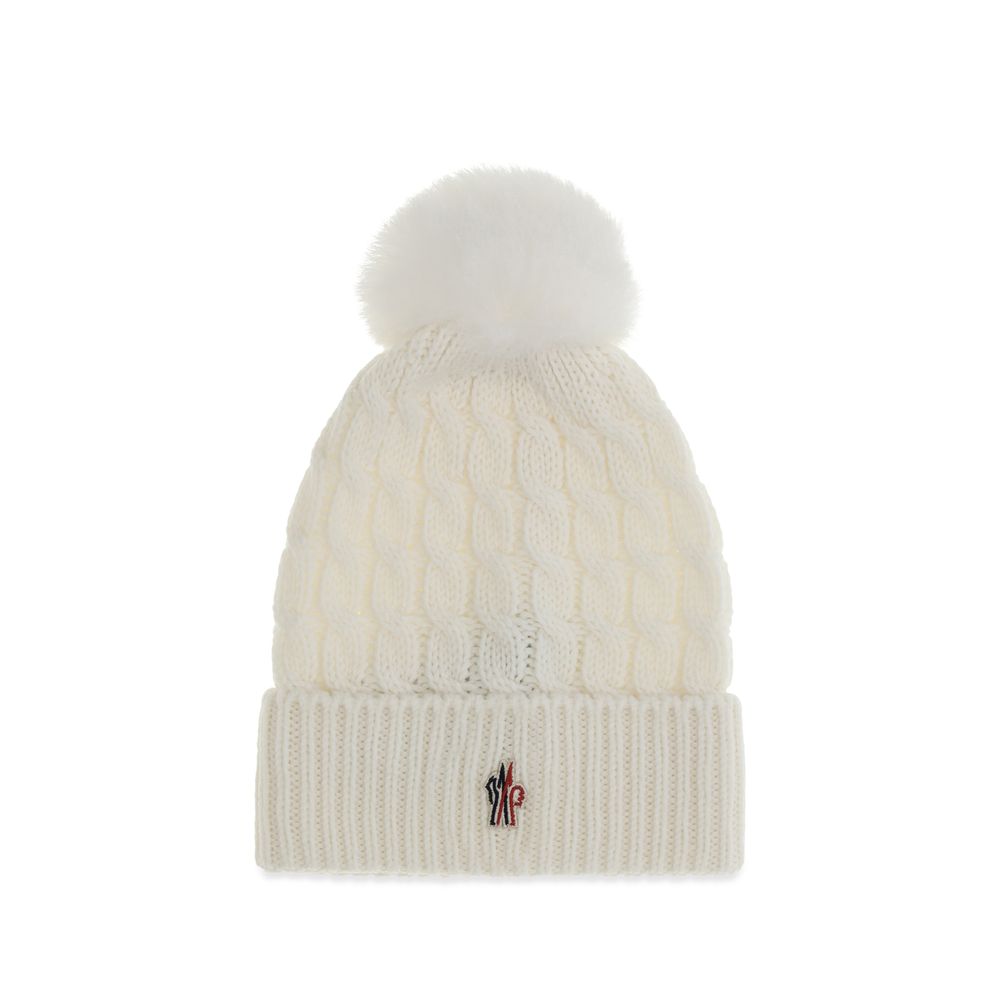 Moncler Grenoble White Wool Beanie