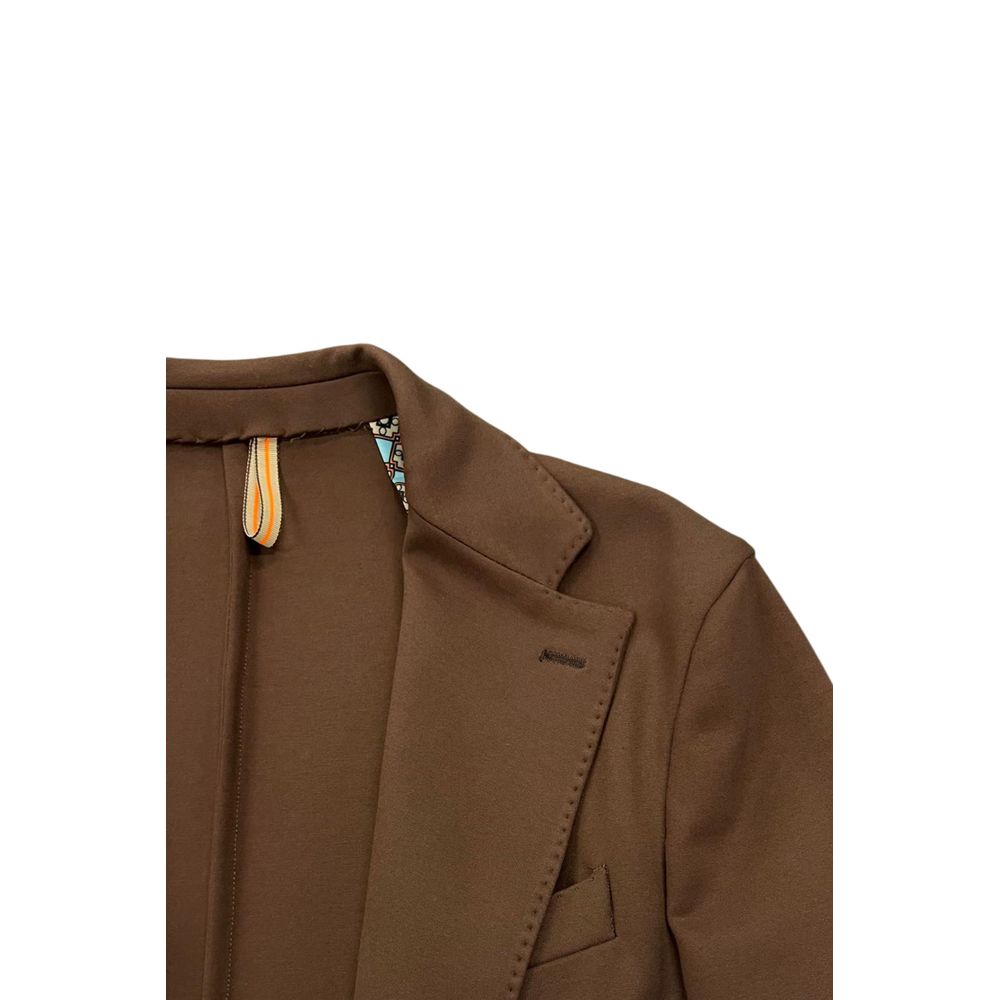 Roberto Pepe Luxury Brown Viscose Men Jacket