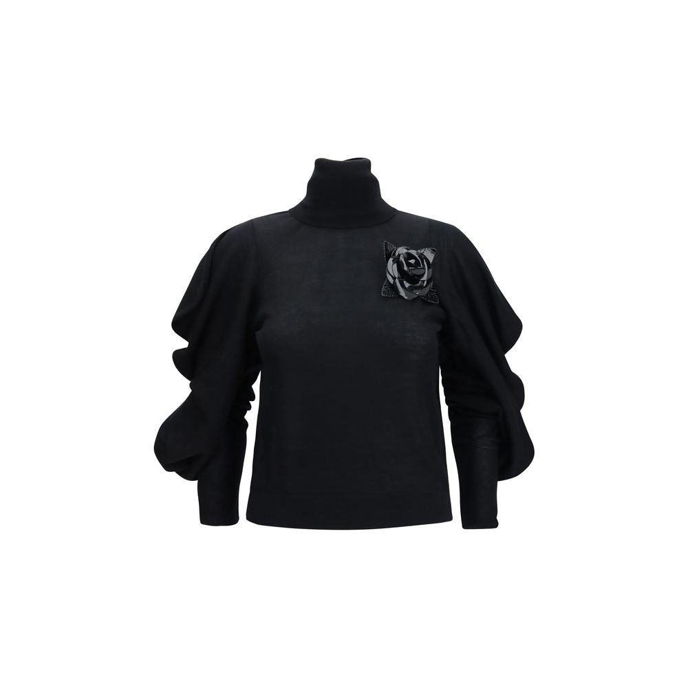 Blumarine Black Wool Turtleneck