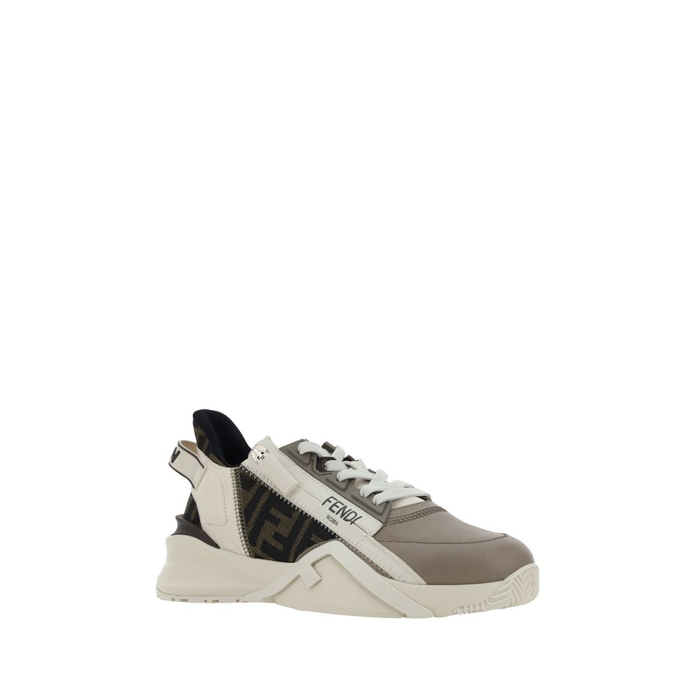 Fendi Brown Leather Athletic Sneakers
