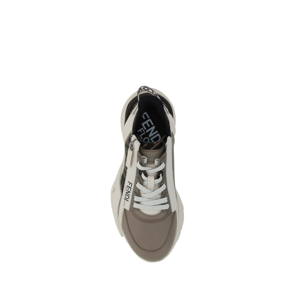 Fendi Brown Leather Athletic Sneakers