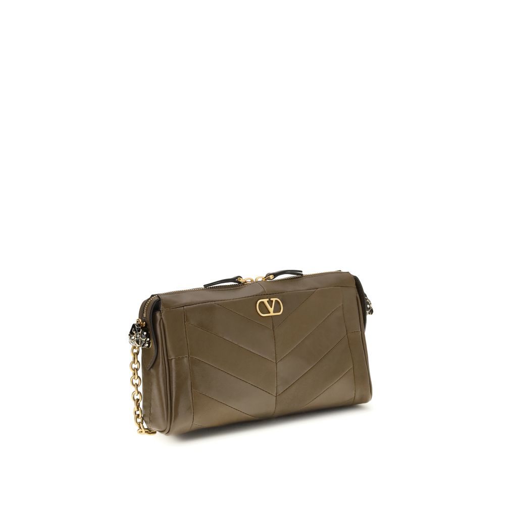 Valentino Garavani Brown Napa Leather / Shoulder Bag