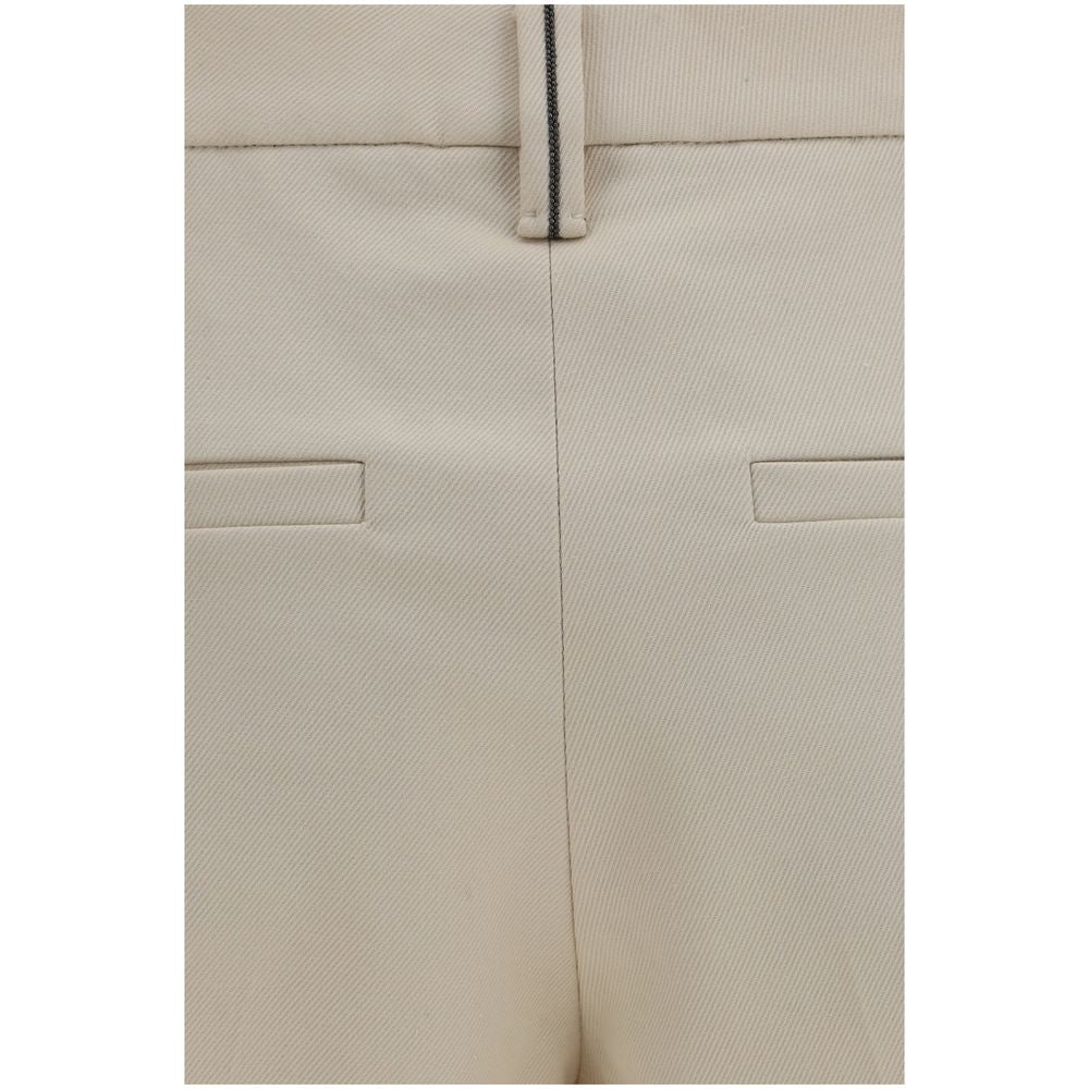 Brunello Cucinelli Beige Cotton Dress Pants